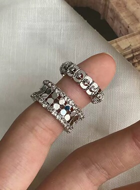 轻奢风多层仿珍珠缠绕手镯宽面亮片戒指套装小众设计感高级感首饰