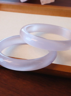 天然冰种薰衣草紫猫眼石手镯女 冰透玉髓镯子 轻奢小众高级感礼物