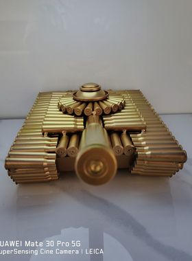 钢弹壳90坦克潮玩桌面招财摆件-战友纪念礼品收藏退伍军人纪念品