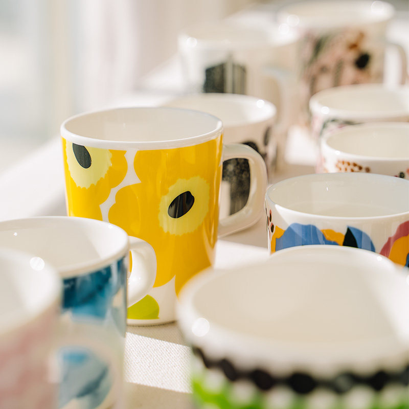 现货 芬兰marimekko玛莉美歌unikko罂粟花陶瓷马克咖啡杯水杯 虎窝淘