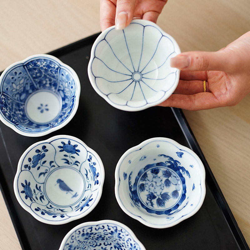 日本进口餐具波佐见烧陶瓷花型小付手工制作花纹小碗小食碗仪式感 - 图0