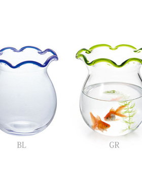 日本进口津轻水晶玻璃瓶花型摆件