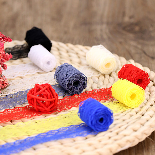 彩色蕾丝花边辅料装饰衣服蕾丝边桌布沙发织带丝带DIY手工材料 - 图0
