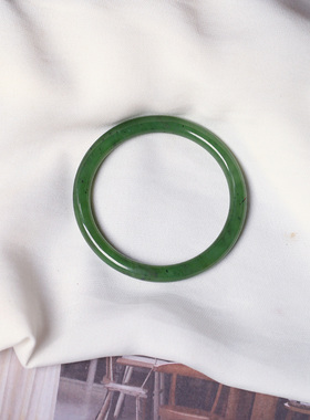 一物一图 孤品清仓捡漏 烟灰糖料青玉碧玉和田玉手镯雕花宽镯子