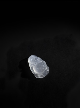 天然水沫子雕刻弥勒佛款吊坠 女款水晶玉石翡翠伴生矿冰底飘花