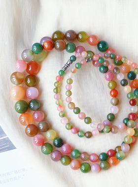 天然光面盐源玛瑙塔链项链天然盐源玛瑙塔链项链 盐源玛瑙项链 毛