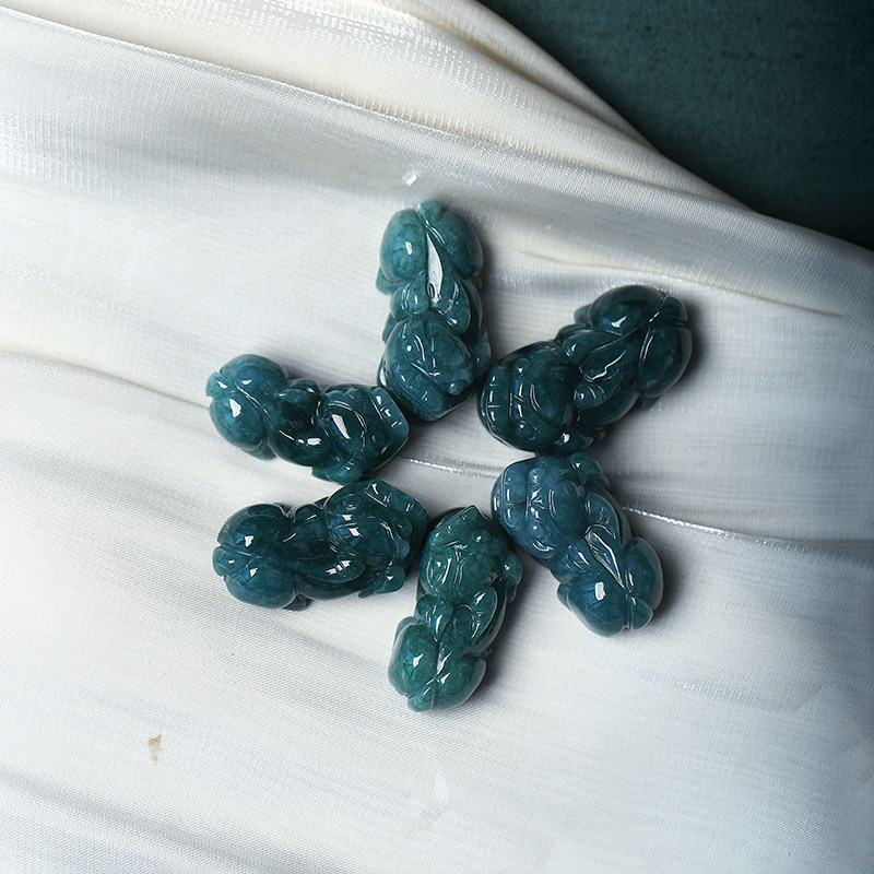 天然A货翡翠危料蓝水料雕刻貔貅款吊坠 男女翡翠貔貅招财挂坠饰品,淘宝优惠券,粉丝福利购,淘宝优惠卷