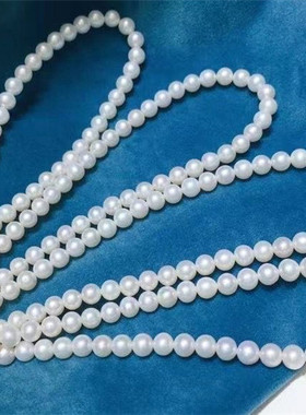 天然淡水白珍珠项链珠光好