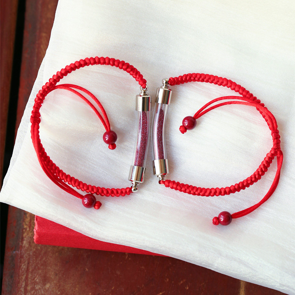 原矿朱砂紫金砂原矿粉嘎乌盒弯管款手编红手绳 女款朱砂手链饰品,淘宝优惠券,粉丝福利购,淘宝优惠卷
