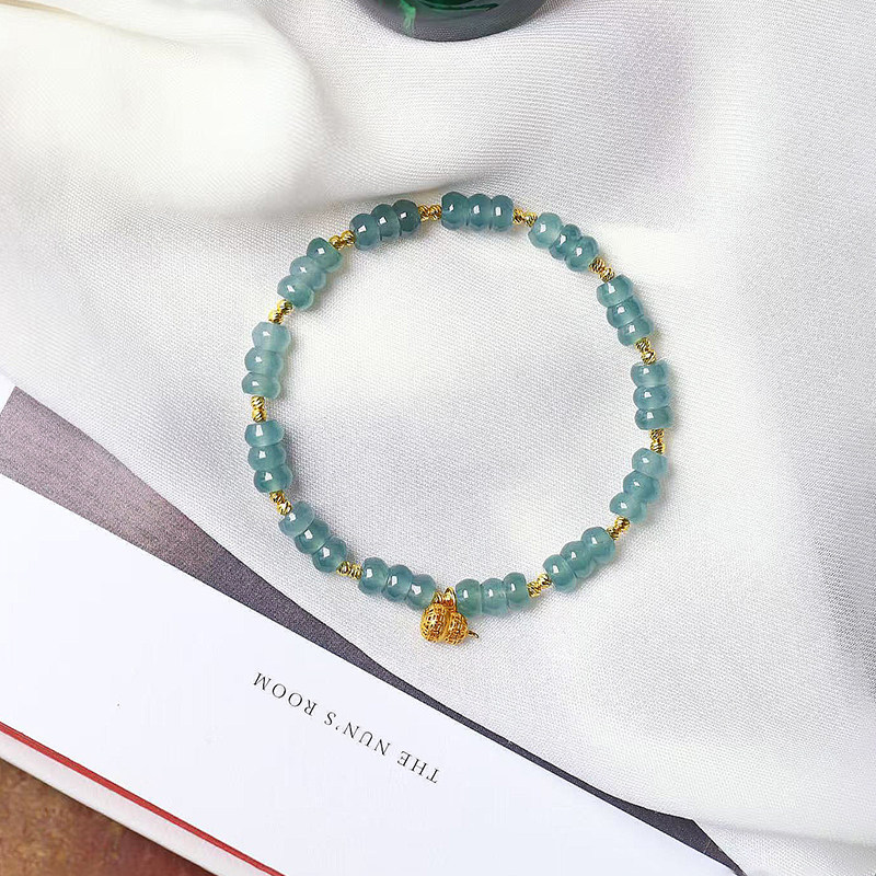 天然A货翡翠危料蓝水盘珠原创款手链 女款翡翠简约款手串饰品,淘宝优惠券,粉丝福利购,淘宝优惠卷