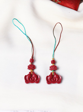 高含量天然朱砂紫金砂包挂手机挂钥匙扣男女 葫芦弥勒佛发财猫