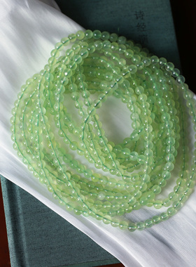 葡萄冰种三圈绿色水晶手链