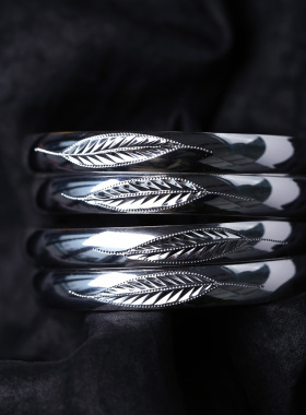 999足银叶子心经款手镯 女款时尚流行手饰手镯饰品礼物