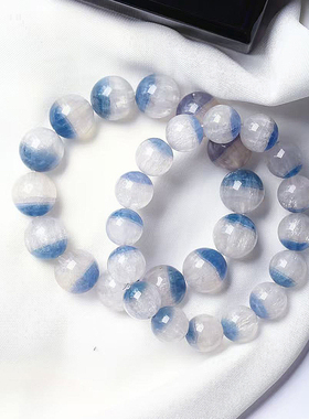 工厂处理福利价天然拉丝蓝萤石聚宝盆款手链女款水晶萤石手链饰品