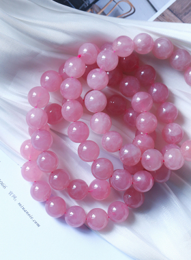 特价包邮天然马粉水晶单圈女手链