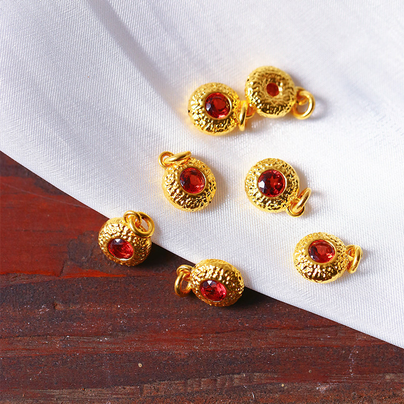 18K金镶嵌翡翠珍珠石榴石款配件挂坠K金镶嵌款隔珠材料女手工串珠,淘宝优惠券,粉丝福利购,淘宝优惠卷