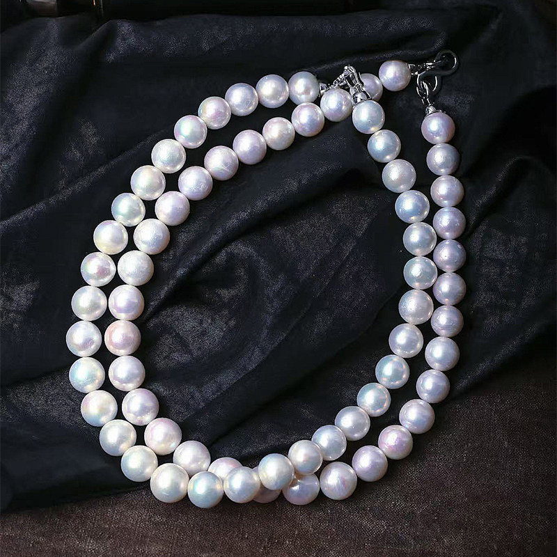 天然淡水白珍珠项链 女款正品珍珠近圆颈链妈妈项链珠光好饰品,淘宝优惠券,粉丝福利购,淘宝优惠卷