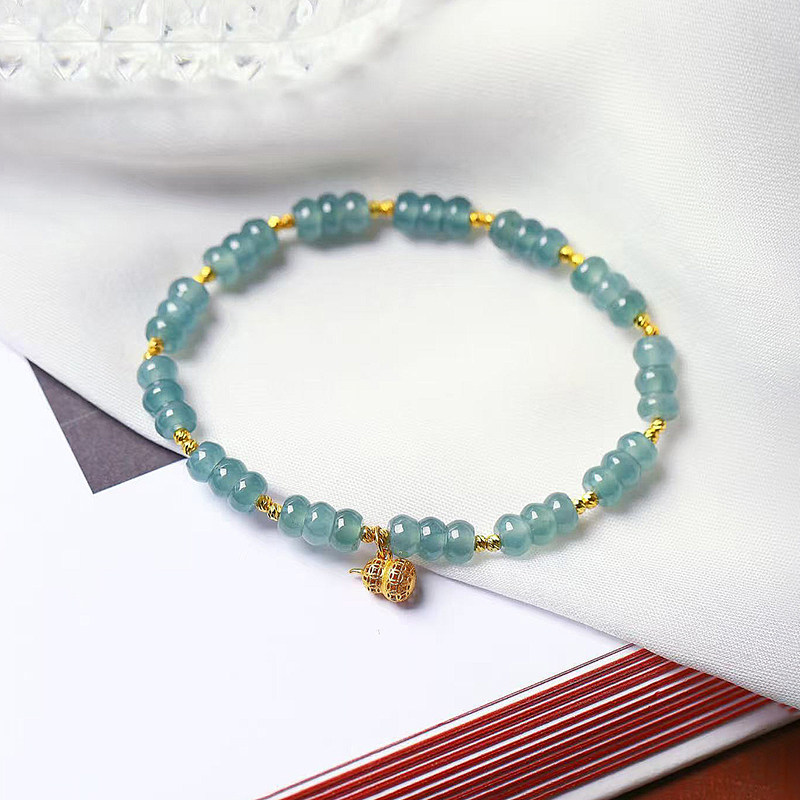 天然A货翡翠危料蓝水盘珠原创款手链 女款翡翠简约款手串饰品,淘宝优惠券,粉丝福利购,淘宝优惠卷