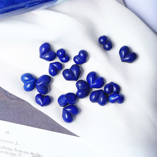 天然老矿青金石雕刻爱心配件屁桃款配件 女款锁骨链挂坠手链材料 - 图3