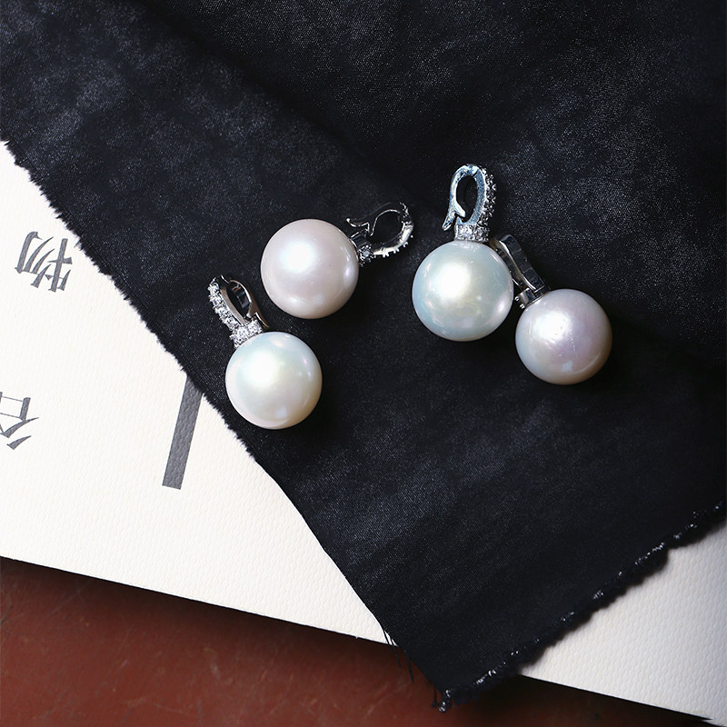 天然淡水白珍珠纯银扣头镶嵌款吊坠 女珍珠简约时尚锁骨饰品,淘宝优惠券,粉丝福利购,淘宝优惠卷