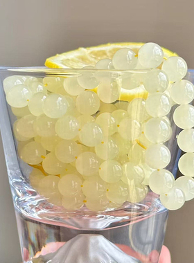 天然和田玉蜂蜜水色圆珠款手链