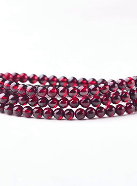 6a天然酒红石榴石三圈女款女人石