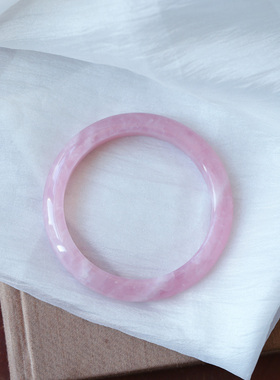 粉水晶手镯马达加斯加老矿粉水晶