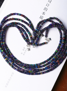 火彩好天然欧珀黑欧珀随形盘珠款项链半成品女款欧珀彩宝项链饰品