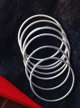 999足银古法圆条平安喜乐手镯女款时尚流行手饰手镯饰品礼物