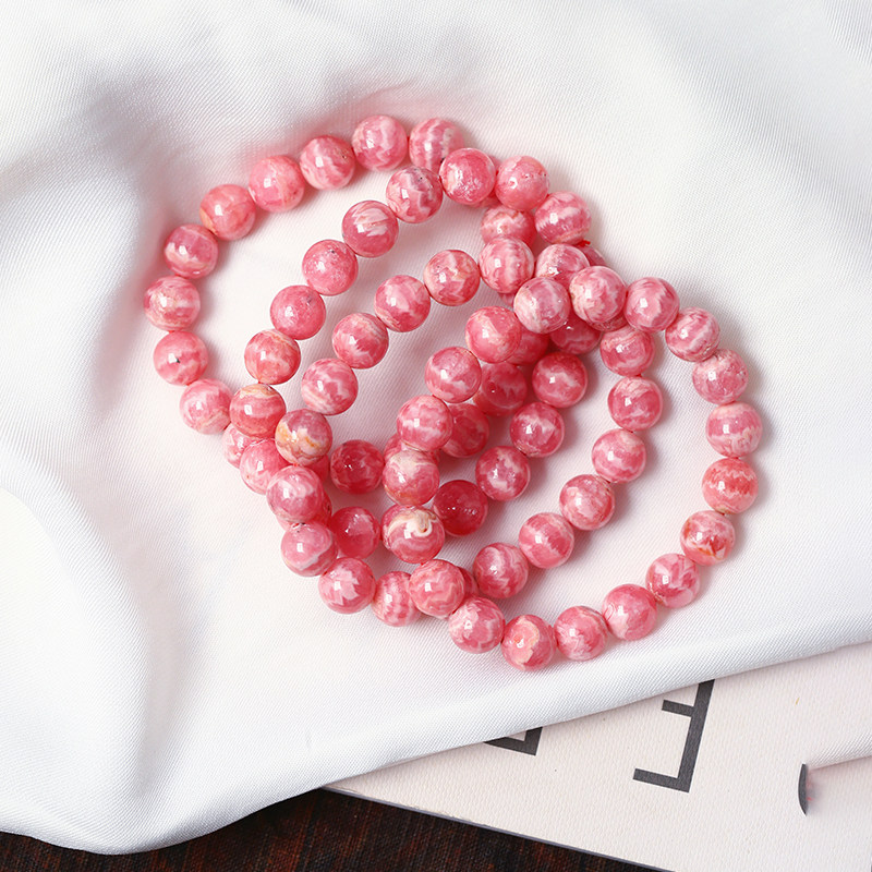 天然五花肉红纹石圆珠手链 单圈女水晶红纹石手串饰品礼物,淘宝优惠券,粉丝福利购,淘宝优惠卷