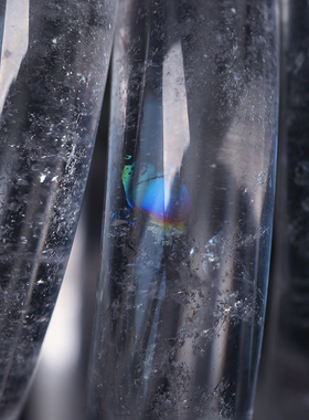 天然水晶彩幽灵手镯 女款水晶幽灵镯子饰品晶体比较透的一批