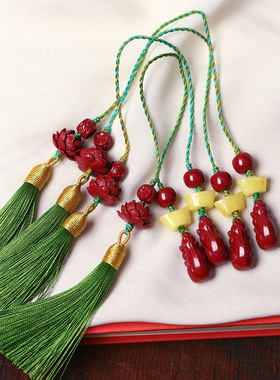 高含量天然朱砂紫金砂貔貅搭配莲花原创款钥匙扣包挂女款朱砂挂饰