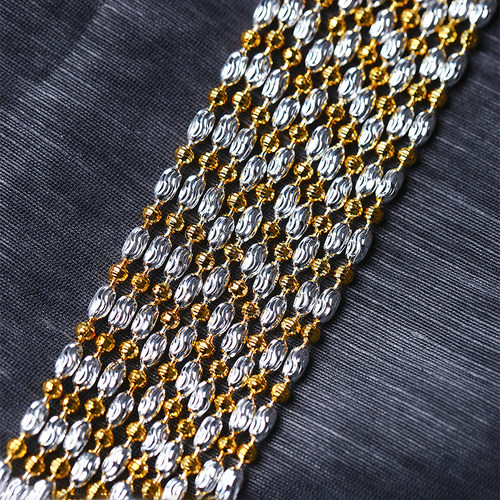 纯银车珠隔珠款项链 男女款简约时尚足银锁骨链项链饰品 - 图3