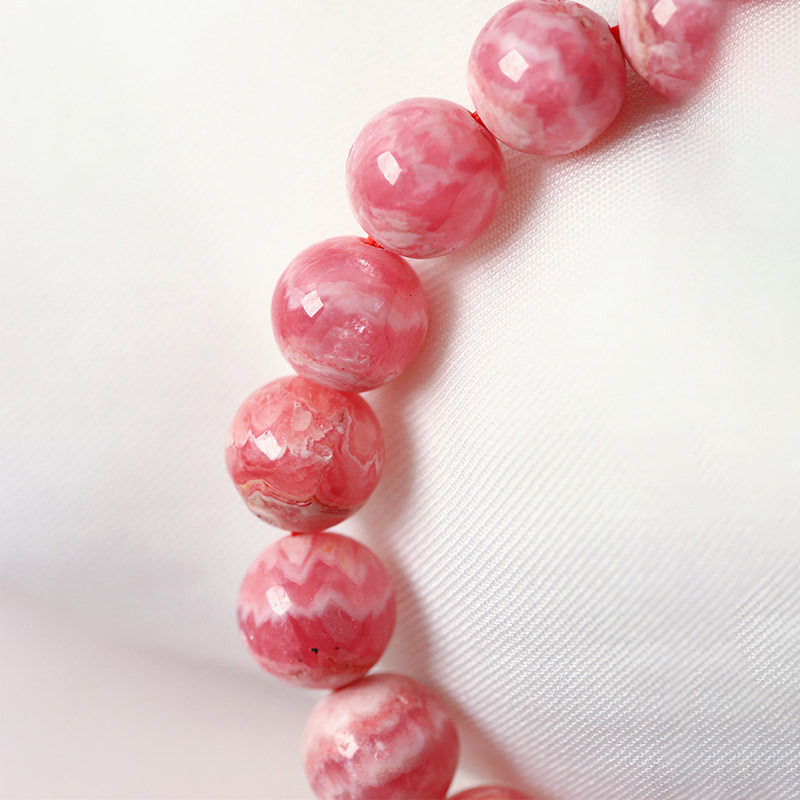 天然五花肉红纹石圆珠手链 单圈女水晶红纹石手串饰品礼物,淘宝优惠券,粉丝福利购,淘宝优惠卷