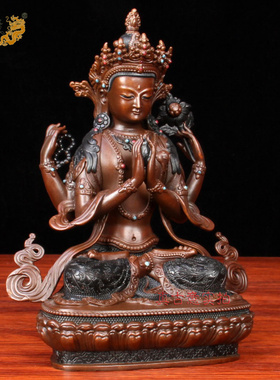 纯铜观音菩萨摆件密宗佛像