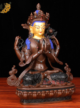 纯铜观音菩萨摆件密宗佛像
