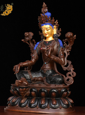 摆件纯铜菩萨观音绿度母佛像