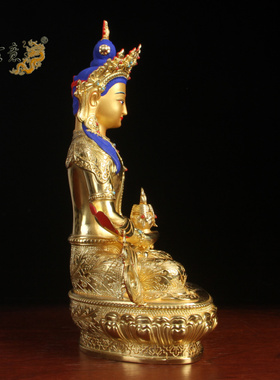 佛像摆件纯铜密宗鎏金菩萨工艺品