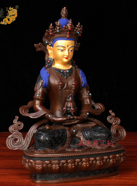 纯铜摆件密宗菩萨尼泊尔长寿佛