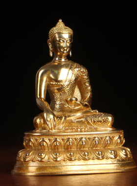 摆件纯铜车载随身供养释迦佛