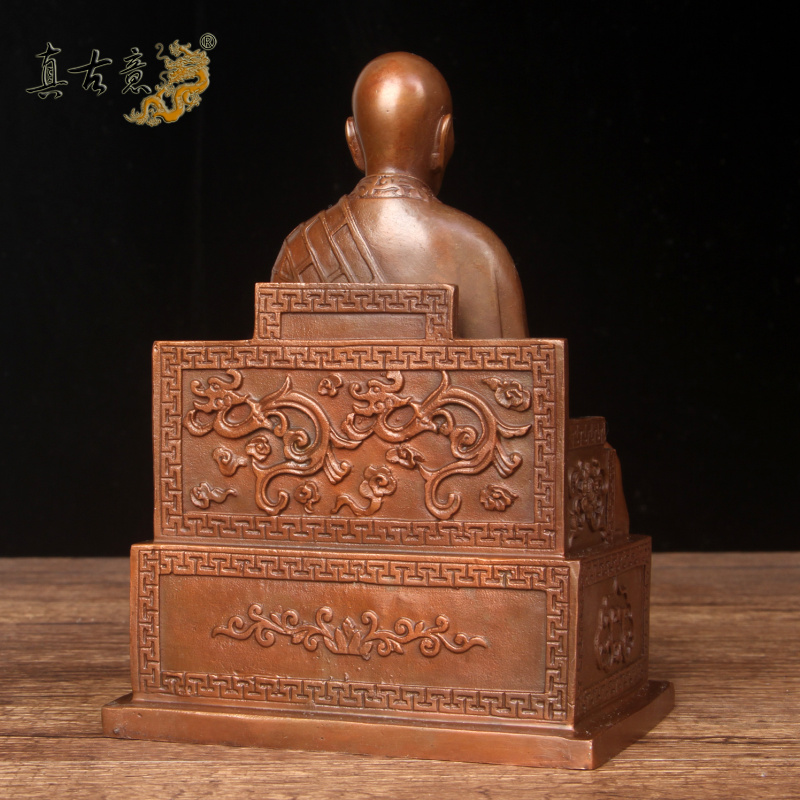 真古意 铜六祖像居家摆件六祖慧能大师家居随身车载摆放工艺品 - 图2