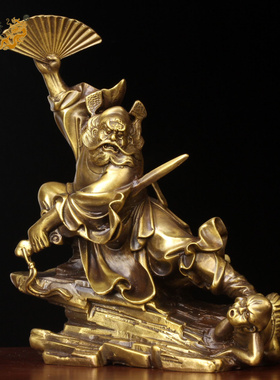 真古意纯铜斩鬼家居钟馗