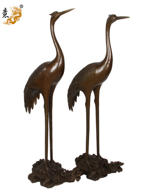 纯铜仙鹤龙龟摆件工艺品