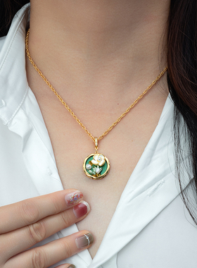 莫奈珍珠花朵项链淡水珍珠宫廷风