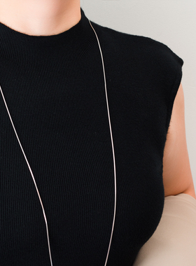 极简风素链轻奢气质长款蛇骨链