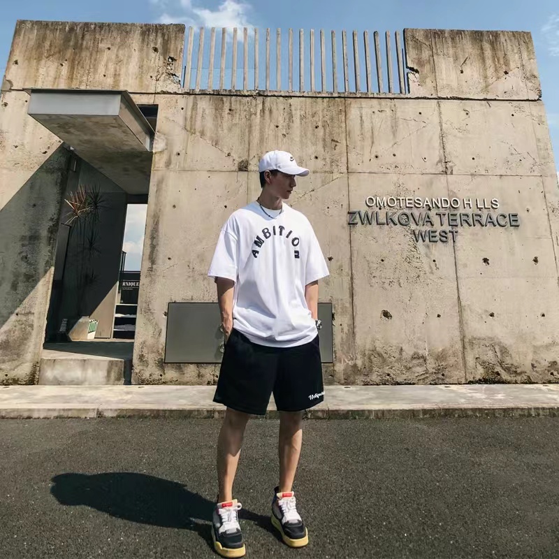 HELIPORT停机坪 基础logo短裤男女夏季情侣潮牌五分裤休闲运动裤