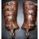 Medieval Renaissance Warrior Leather Leggings Shoe Covers