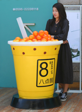 定做新品水果茶饮料展示芝士模型
