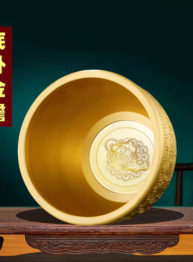 纯黄铜百福缸聚宝盆摆件