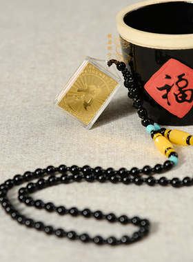 大号金箔万字楞严咒吊坠护件卍万字符本命年民族风饰品挂件项链